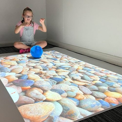 Interactive floor projection setup for sensory rooms