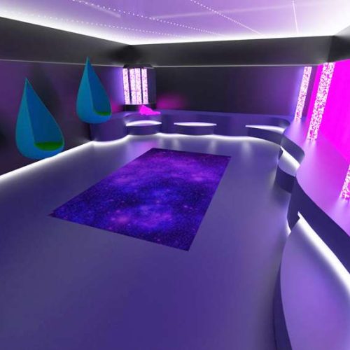 Sensory play area for interactive and therapeutic use
